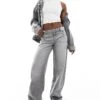 Bershka Baggy Wide Leg Jeans In Washed Grey For Women -Chic Maze Sales 208154924 1 grey