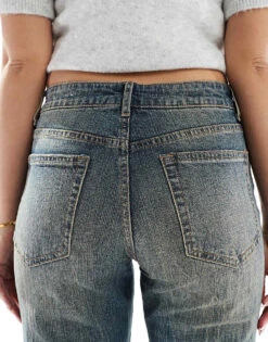 Bershka Flared Jeans In Dirty Wash Blue For Women -Chic Maze Sales 208155109 4