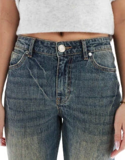 Bershka Flared Jeans In Dirty Wash Blue For Women -Chic Maze Sales 208155109 5