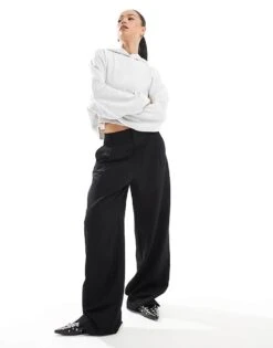 Bershka Boxy Hoodie In Grey Marl For Women -Chic Maze Sales 208155115 3