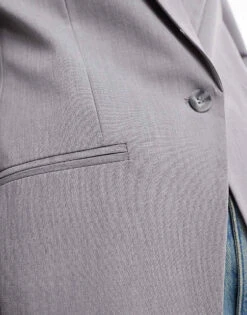 Bershka Oversized Blazer In Stone Grey For Women -Chic Maze Sales 208155124 4