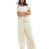 Bershka Balloon Fit Joggers In Vanilla For Women -Chic Maze Sales 208216820 1 vanilla