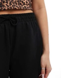 Bershka Balloon Leg Wide Leg Joggers In Black For Women -Chic Maze Sales 208223146 4