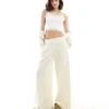 Bershka Wide Leg Jogger In Butter Yellow For Women -Chic Maze Sales 208281171 1 yellow