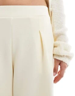 Bershka Wide Leg Jogger In Butter Yellow For Women -Chic Maze Sales 208281171 2