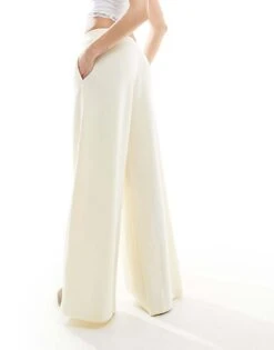 Bershka Wide Leg Jogger In Butter Yellow For Women -Chic Maze Sales 208281171 5