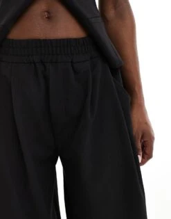 Bershka Barrel Leg Tailored Trousers In Black For Women -Chic Maze Sales 208281689 4