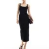 Bershka Scoop Neck Midaxi Dress In Black For Women -Chic Maze Sales 208289576 1 black