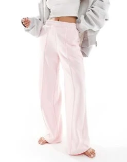 Bershka Petite Wide Leg Joggers In Pink For Women -Chic Maze Sales 208289577 1 pink 1