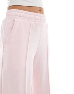Bershka Petite Wide Leg Joggers In Pink For Women -Chic Maze Sales 208289577 3