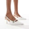 Bershka Pointed Kitten Heeled Sandals In White For Women -Chic Maze Sales 208295651 1 white