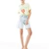 Bershka High Waisted Raw Hem Longline Denim Shorts In Light Blue For Women -Chic Maze Sales 208300214 1 blue