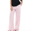 Bershka Tie Waist Wide Leg Linen Trousers In Pink For Women 2 Bershka Tie Waist Wide Leg Linen Trousers In Pink For Women -Chic Maze Sales 208300217 1 pink