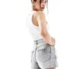 Bershka High Waisted Ripped Denim Shorts In Washed Grey For Women -Chic Maze Sales 208300303 1 grey