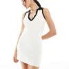 Bershka Cable Knit Contrast Edge Mini Dress In Ecru For Women -Chic Maze Sales 208300318 1 ecru