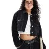 Bershka Cropped Denim Jacket In Black For Women -Chic Maze Sales 208300416 1 black