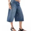 Bershka Baggy Denim Jorts In Washed Blue For Women -Chic Maze Sales 208300446 1 blue