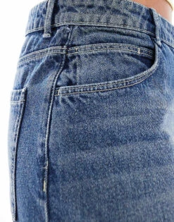 Bershka Baggy Denim Jorts In Washed Blue For Women -Chic Maze Sales 208300446 4