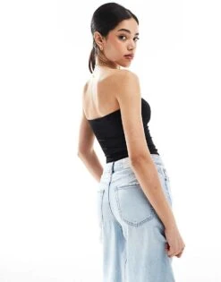 Bershka Polyamide Bandeau Top In Black For Women -Chic Maze Sales 208313673 3