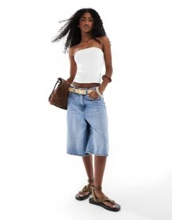 Bershka Polyamide Bandeau Top In White For Women -Chic Maze Sales 208313741 3