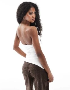 Bershka Asymetric Bandeau In White For Women -Chic Maze Sales 208313744 4