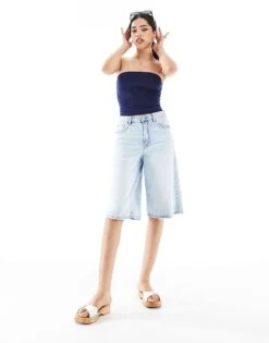 Bershka Polyamide Bandeau Top In Navy For Women -Chic Maze Sales 208313828 3