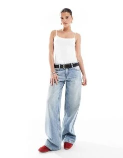 Bershka Polyamide Scoop Neck Bodysuit In White For Women -Chic Maze Sales 208313872 4