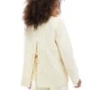 Bershka Oversized Blazer With Tie Back Detail In Butter Yellow For Women -Chic Maze Sales 208313905 1 butter
