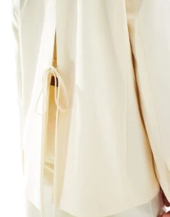 Bershka Oversized Blazer With Tie Back Detail In Butter Yellow For Women -Chic Maze Sales 208313905 3