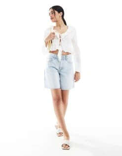 Bershka Ruffle Detail Top In White For Women -Chic Maze Sales 208313906 4