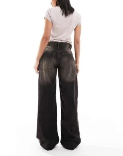 Bershka Super Baggy Wide Leg Jeans In Brown Wash For Women -Chic Maze Sales 208314022 2