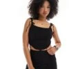 Bershka Bow Detail Corset Top In Black For Women -Chic Maze Sales 208314052 1 black