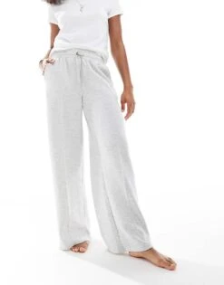 Bershka Tie Waist Wide Leg Joggers In Grey Vigo For Women -Chic Maze Sales 208319738 2