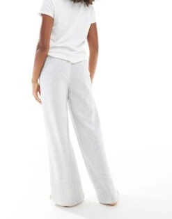 Bershka Tie Waist Wide Leg Joggers In Grey Vigo For Women -Chic Maze Sales 208319738 3