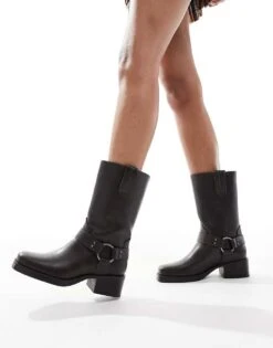 Bershka Western Riding Boots In Black For Women -Chic Maze Sales 208319757 3