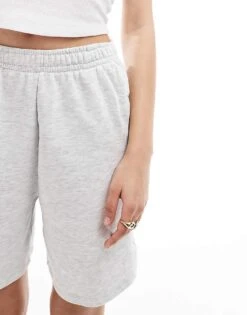 Bershka Longline Sweatshshorts In Grey Marl For Women -Chic Maze Sales 208370352 4