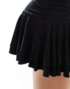 Bershka Frill Detail Bandeau Mini Dress In Black For Women -Chic Maze Sales 208412017 3